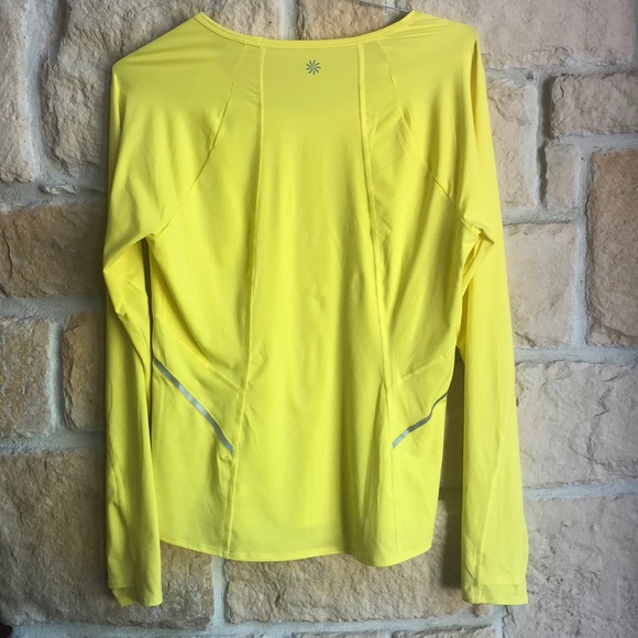Athleta lemon yellow long sleeved sports shirt - Picture 3 of 3